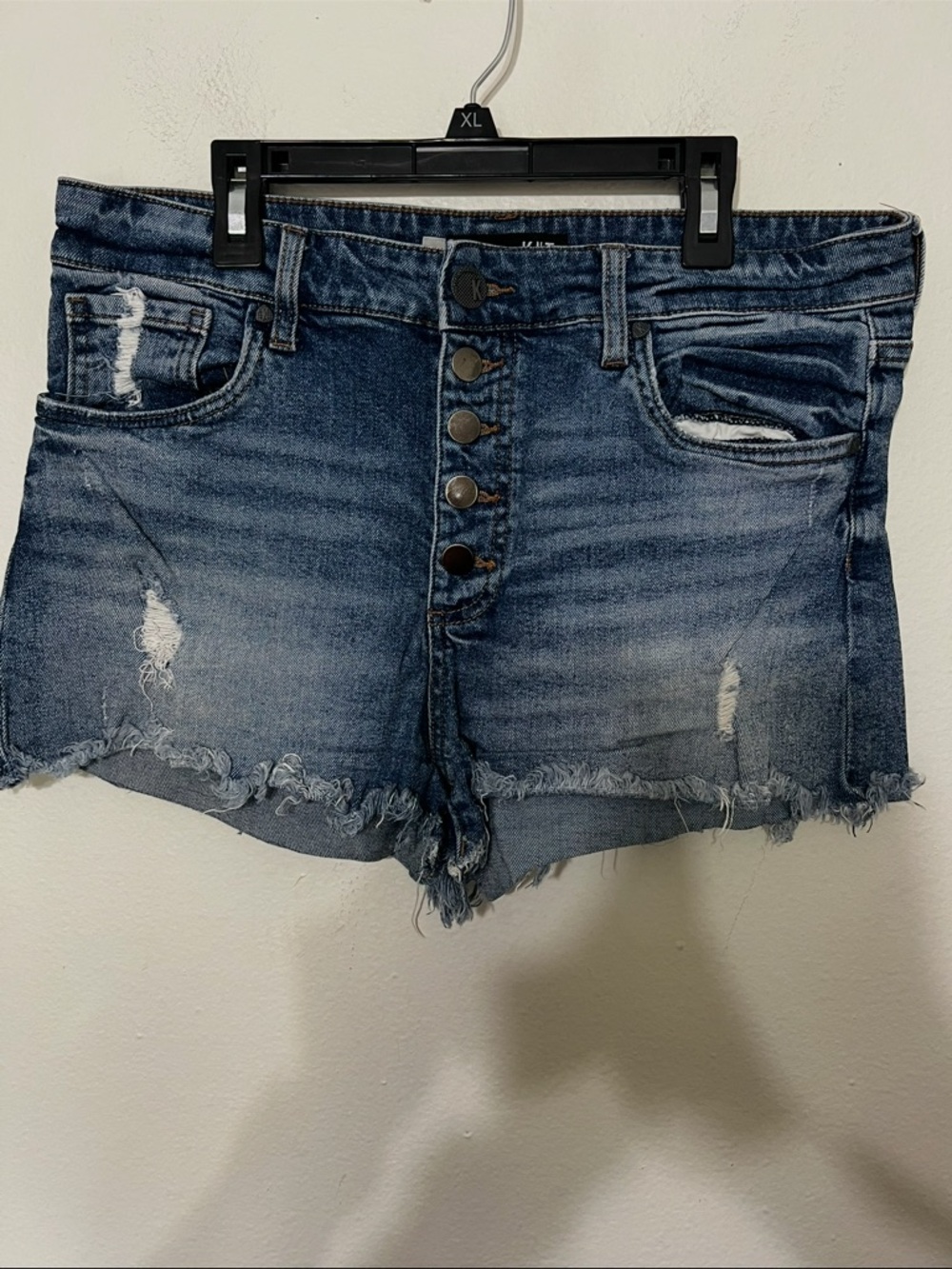 Kut from the Kloth Jane denim high-rise cut-off shorts Size 10